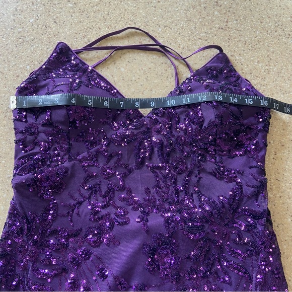 Lulus Photo Finish Purple Sequin Lace-Up Maxi Dress - Picture 9 of 12